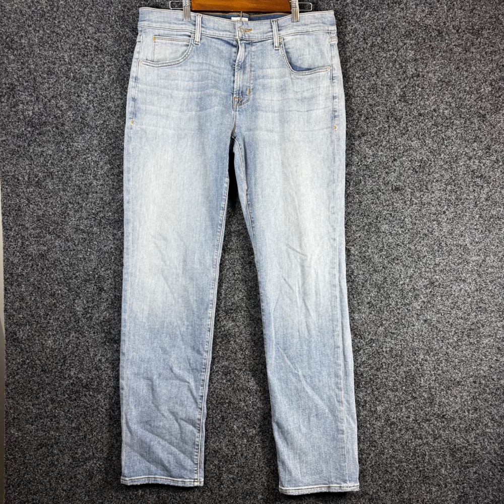 Hudson Byron Straight Leg Mens Jeans Size 36 Light Wash Blue Denim